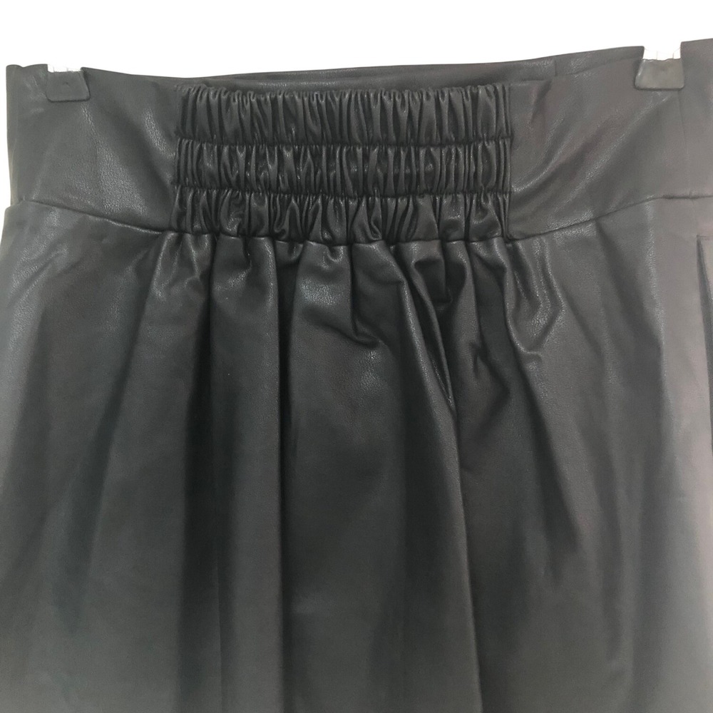 Mulla Black Faux Leather Mini Skirt Womens L Edgy Punk Goth Witchy Festival - Picture 6 of 11